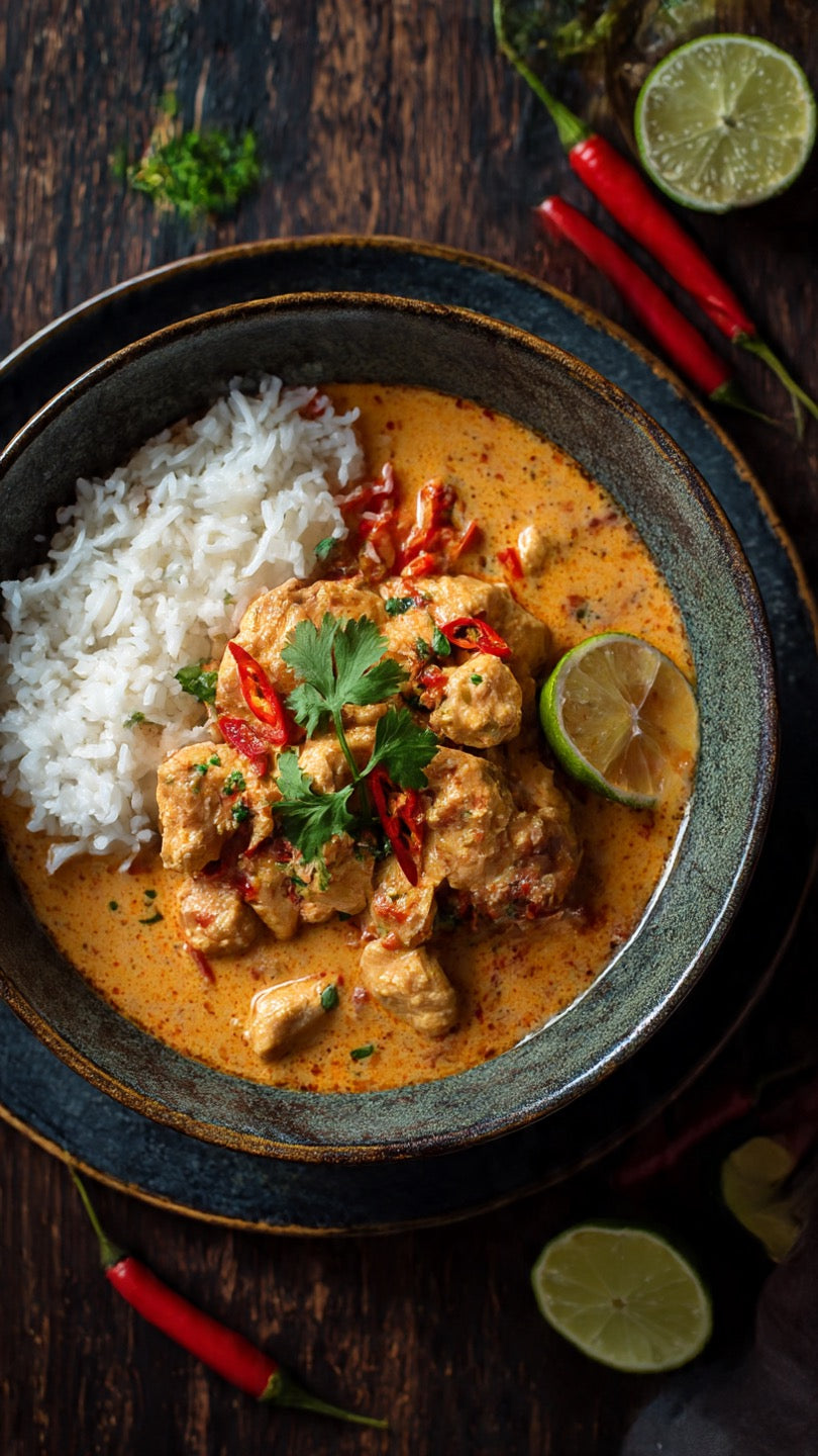 Panang Curry Chicken with Rice