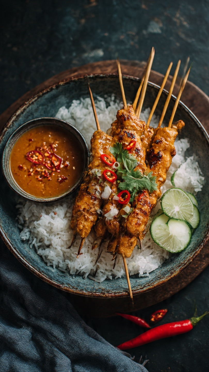 Chicken Satay with Rice