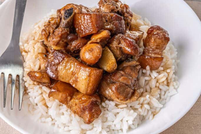 Chicken, Pork Adobo with Rice