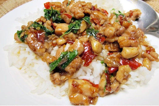 Basil Chicken with Rice
