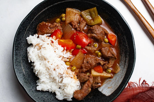 Beef Kaldereta with Rice