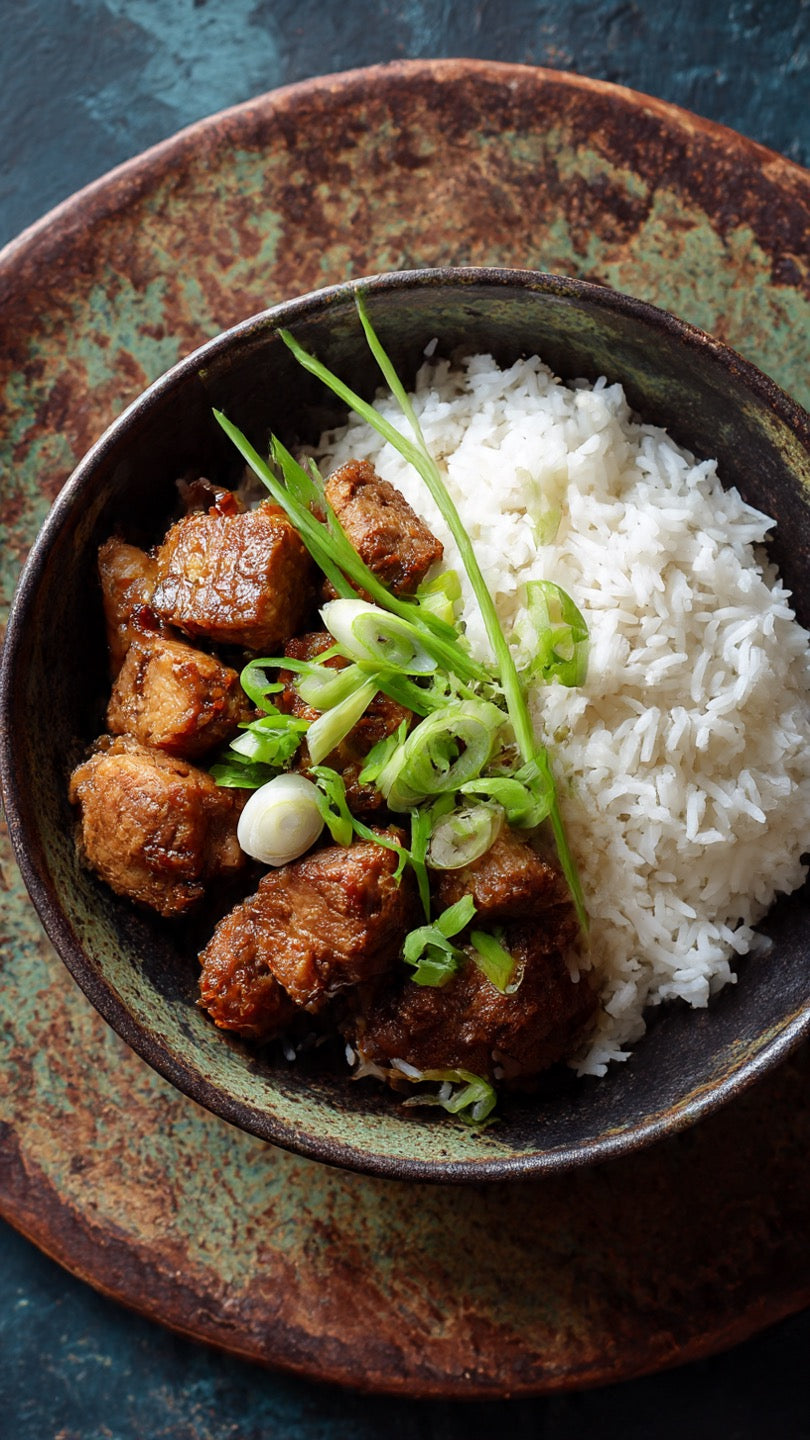 Chicken, Pork Adobo with Rice